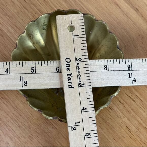 Vintage Brass Clam Shell Footed Trinket Dish Small - Picture 7 of 9